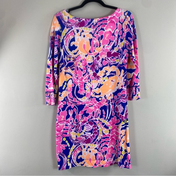 Lilly Pulitzer Sophie Catch Release Bright Colorful Crab Lobster Mini Dress Sz M - Picture 6 of 11